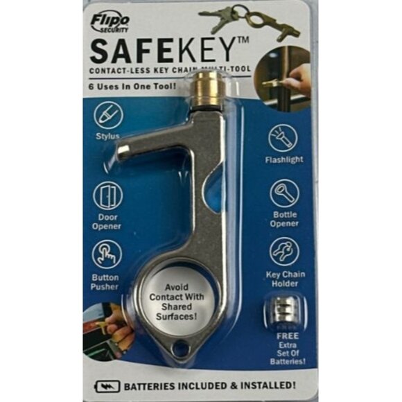 Buy 1, Get 2 Free LED Key Chain Multi-Tool – Stylus, Flashlight, Extra Batteries - Picture 1 of 9